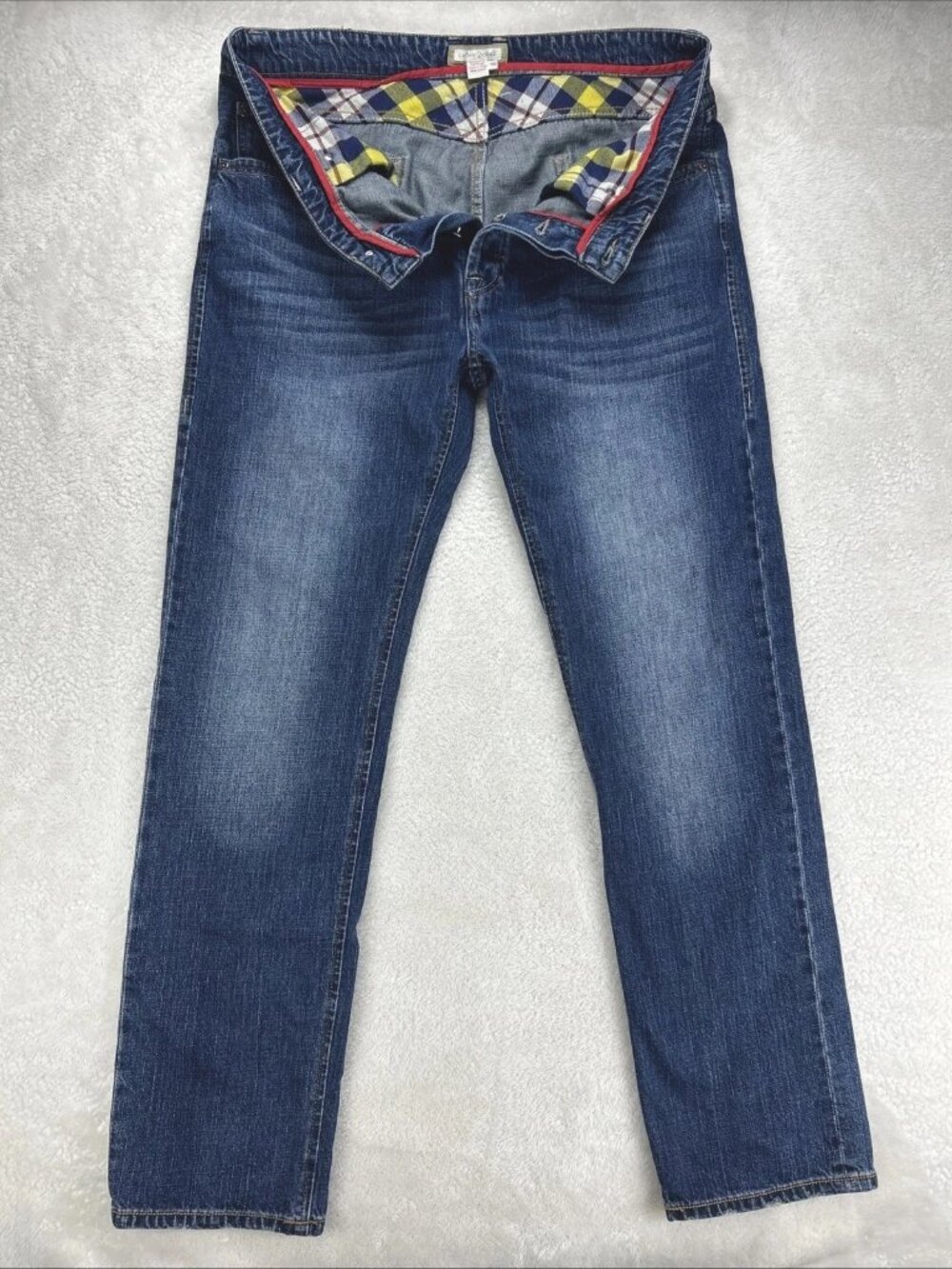 Carbon 2 Cobalt Jeans Mens 36 Blue Denim Straight Button Fly Whisker Wash
